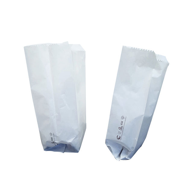 Sacchetti - carta kraft - 12 x 30 cm - soffietti laterali 9 cm - bianco - immagine principale