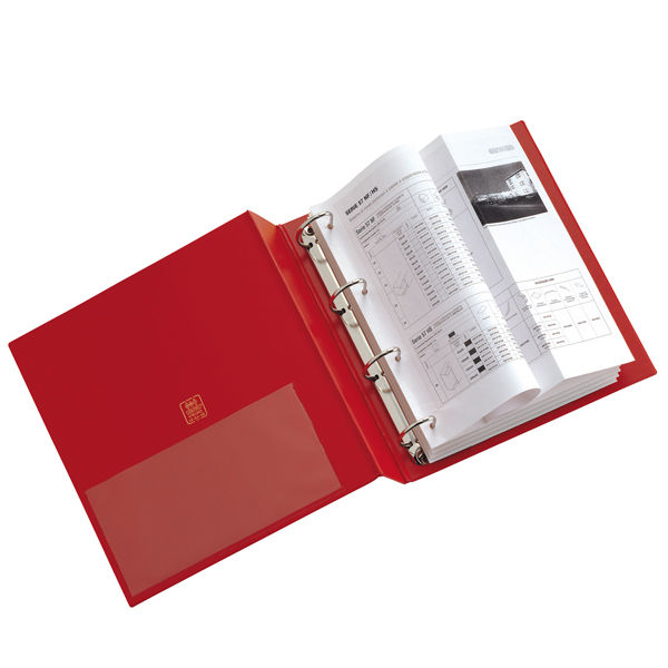 Raccoglitore Stelvio - 22 x 30 cm - 4 anelli a D 40 mm - dorso 5,5 cm - rosso - immagine principale