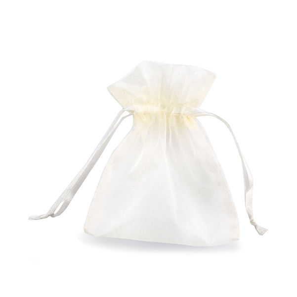 Sacchetti organza Milly - 12,5 x 17 cm - avorio - PNP - conf. 20 pezzi - immagine principale