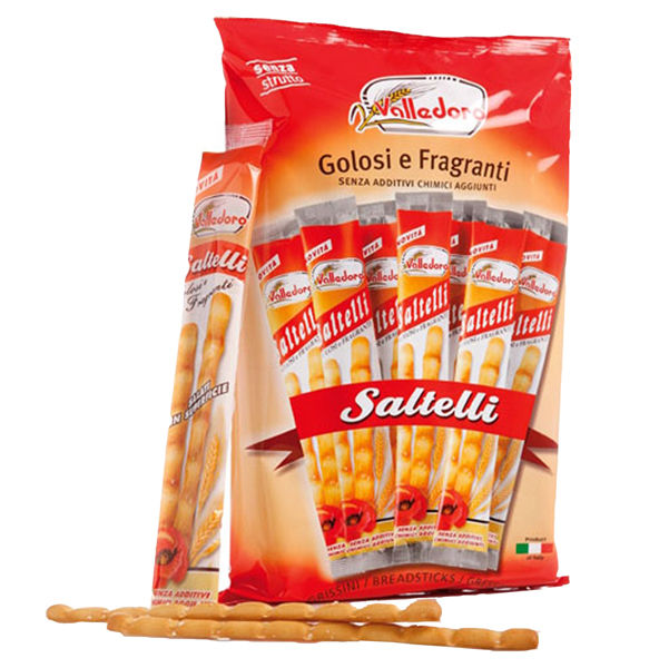 Grissini Saltelli - 240 gr - multipack 18 monoporzioni - Valledoro - immagine principale