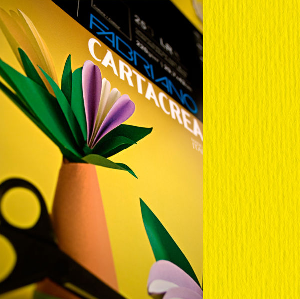 Cartoncino CartaCrea - 35 x 50 cm - 220 gr - giallo 107 - Fabriano - blister 10 - immagine principale