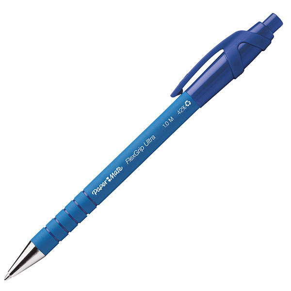 Penna a sfera a scatto Flexgrip Ultra - punta 1,0mm - blu - Papermate - immagine principale