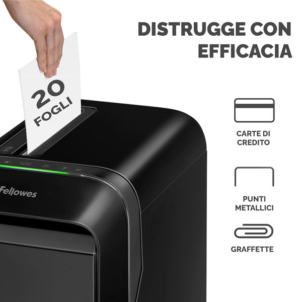 Miniatura: Distruggidocumenti LX-221 - a microframmenti - nero - Fellowes - immagine 3