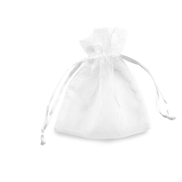 Sacchetti bomboniera Milly - 8,5 x 10 cm - organza - bianco - PNP - conf. 20 - immagine principale
