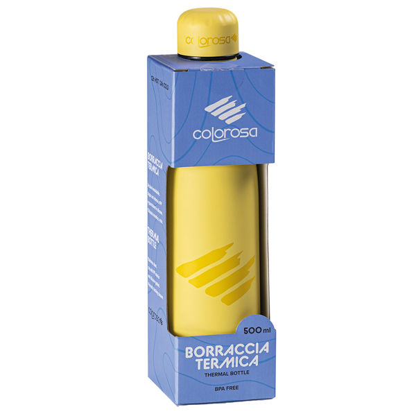 Miniatura: Borraccia termica Pastel - 500 ml - acciaio inox - colori assortiti - Colorosa - immagine 2