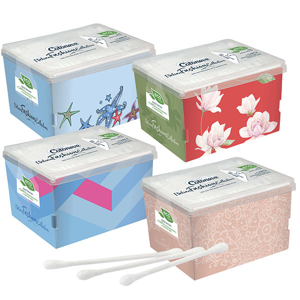Bastoncini puliorecchie cotonati - colori assortiti - Cotoneve - eco pack da - immagine principale