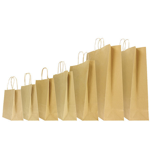 Shopper - maniglie cordino - 45 x 15 x 50 cm - carta biokraft - avana - immagine principale