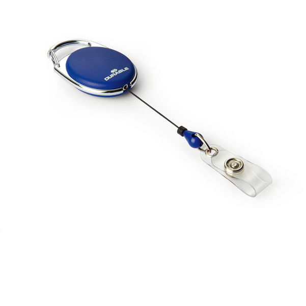 Chiocciola YO-YO Style per portabadge - blu - filo retrattile 80 cm - Durable - immagine principale
