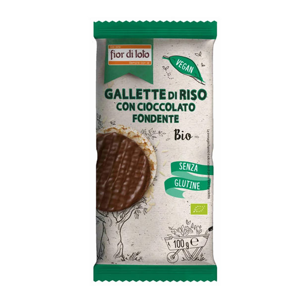 Gallette di riso - con cioccolato fondente - 100 gr - Fior di Loto - immagine principale