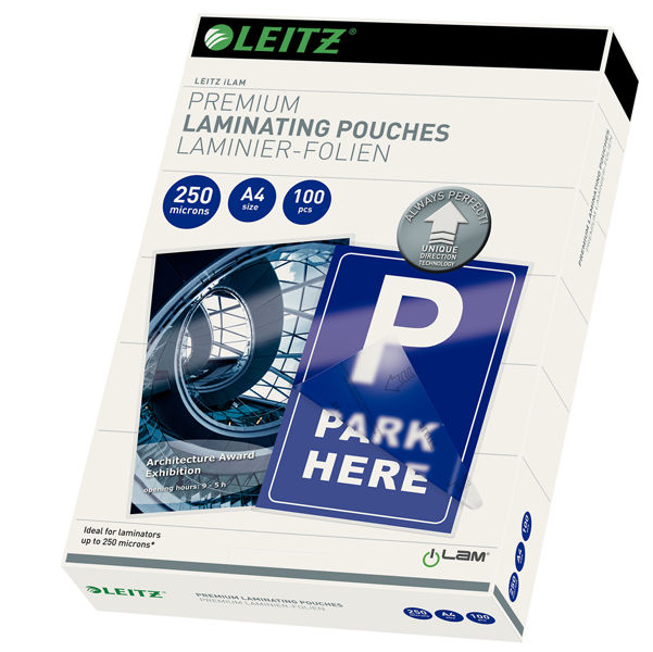 Pouches ILam - A4 - 216x303 mm - 2x250 micron - Leitz - conf. 100 pezzi - immagine principale