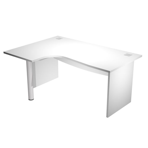 Scrivania compact Agorà - fianco sx melaminico - L180 x P120/80/60 x H73 cm - immagine principale