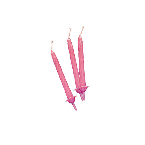 Candeline con supporto - H 8 cm - rosa - Big Party - conf. 12 pezzi - immagine principale