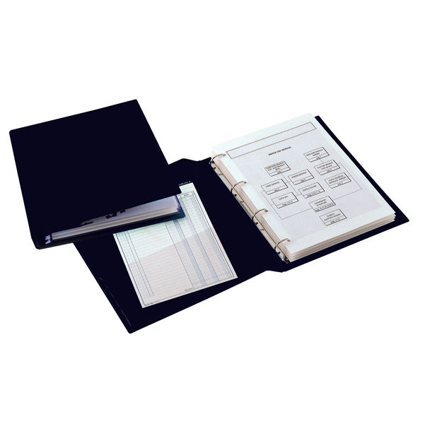 Raccoglitore Sanremo 2000 - 25 x 35 cm - 4 anelli a D 25 mm - dorso 4 cm - nero - immagine principale