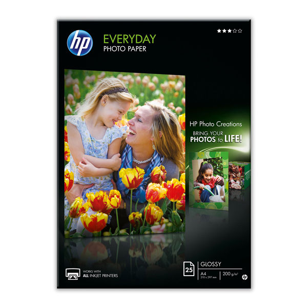 Hp - Confezione da 25 Fogli Carta originale fotografica lucida Hp Everyday - immagine principale