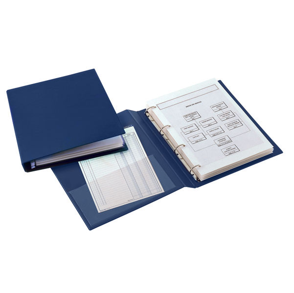 Raccoglitore Sanremo 2000 - 35 x 50 cm- 4 anelli a D 25 mm - dorso 4 cm - blu - immagine principale