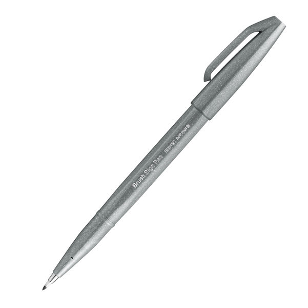 Pennarello Brush Sign Pen - grigio - Pentel - immagine principale