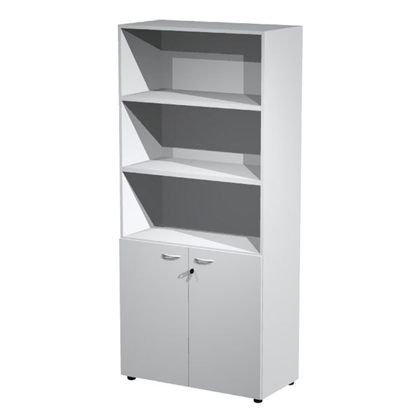 Armadio modulare - a 2 ante basse - 90 x 45,8 x 200 cm - grigio - immagine principale