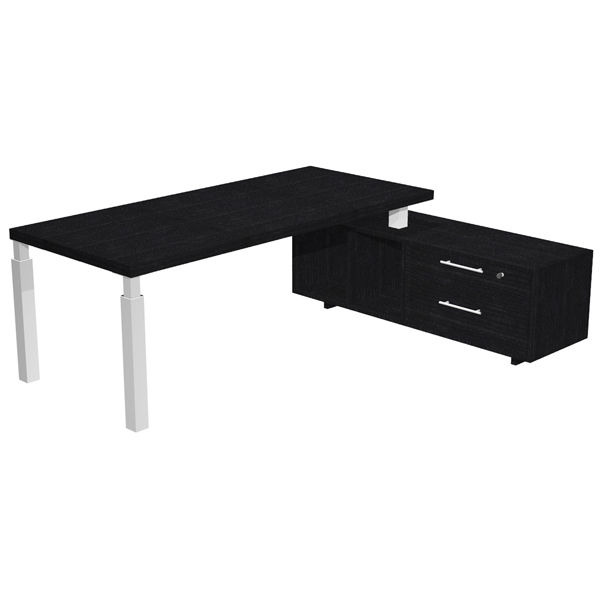 Scrivania direzionale Prestige Quadro - con mobile di servizio - 180 x 90 cm - immagine principale
