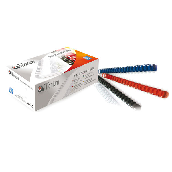 Dorsi spirale - 21 anelli - plastica - 32 mm - bianco - Titanium - scatola 50 - immagine principale