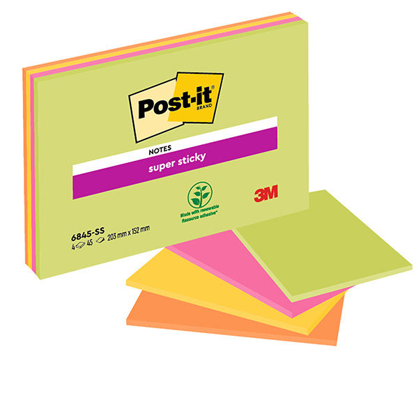 Blocco foglietti Post-it Super Sticky Meeting Notes - 6845-SSP - 203 x 152 mm - immagine principale