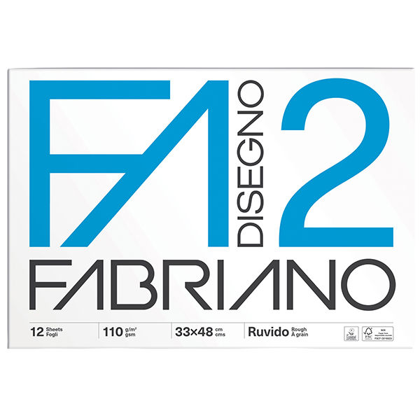 Album F2 - 33 x 48 cm - 12 fogli - 110 gr - ruvido - collato - Fabriano - immagine principale