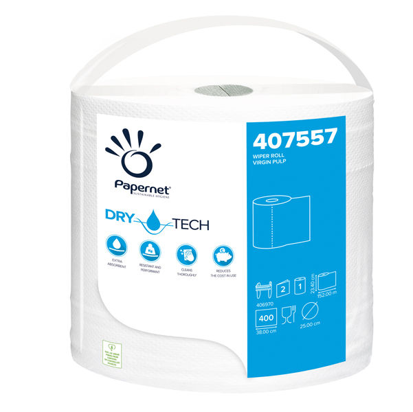 Bobina asciugatutto DryTech - 2 veli - diametro 25 cm - 23,4 cm x 152 mt - 400 - immagine principale