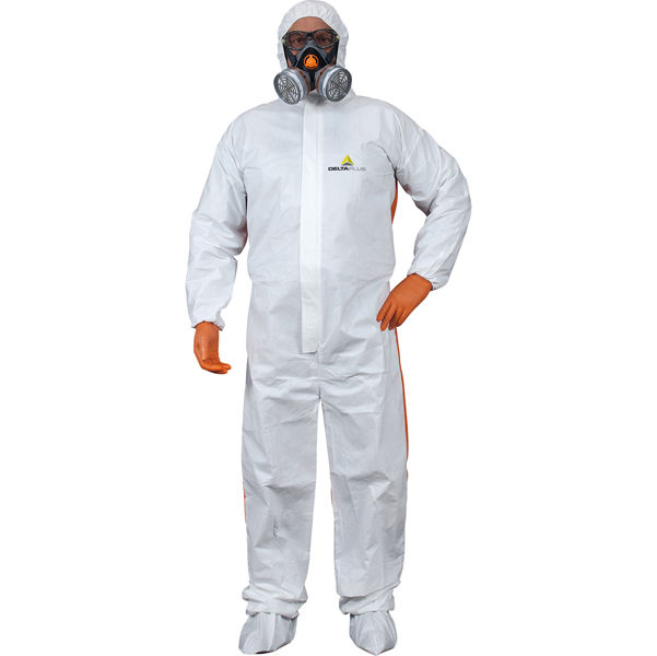 Tuta di protezione da rischio chimico DT125 - monouso - taglia L - PP/PE - immagine principale