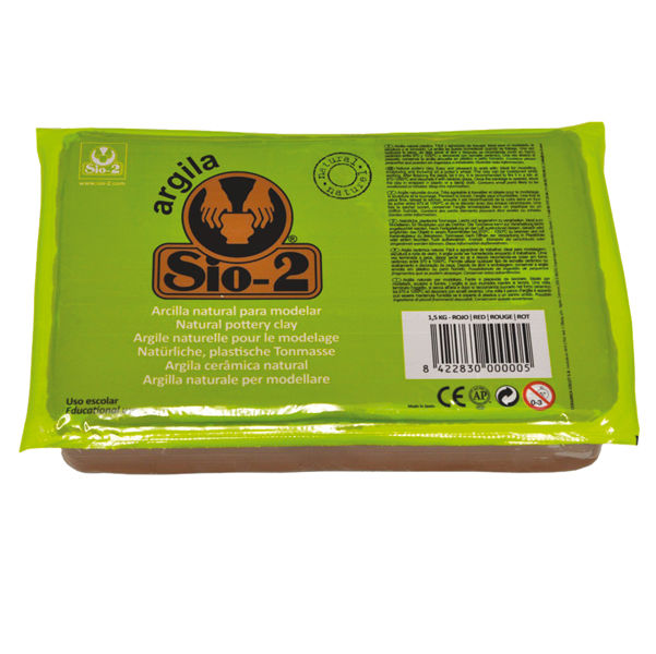 Argilla naturale 100% - panetto 1,5 kg - rosso - Cwr - immagine principale