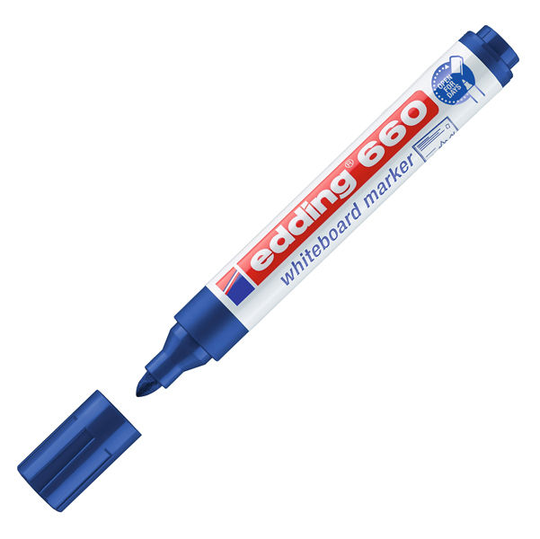 Marcatore per lavagne bianche 660 - punta conica - da 1,5 a 3 mm - blu - Edding - immagine principale