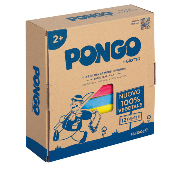 Miniatura: Pasta Pongo - panetto 350 gr - colori assortiti - Giotto - conf.12 pezzi - immagine 2