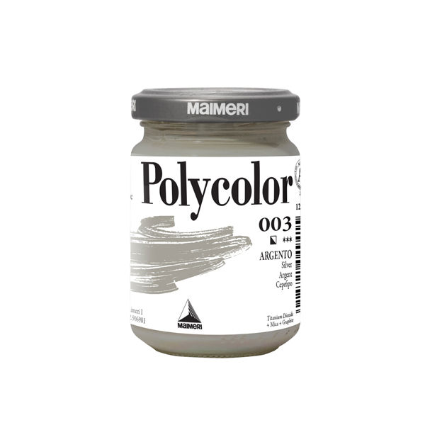 Colore vinilico Polycolor - 140 ml - argento - Maimeri - immagine principale