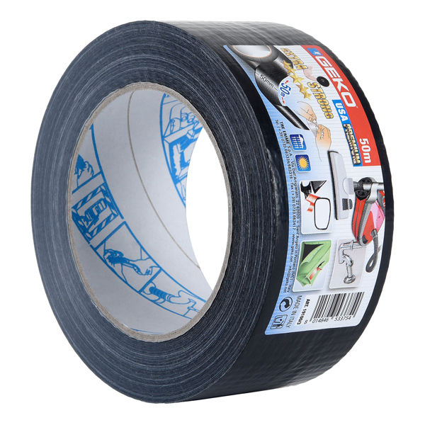 Nastro adesivo telato USA PREMIUM - 5 cm x 50 m - nero - Geko - immagine principale
