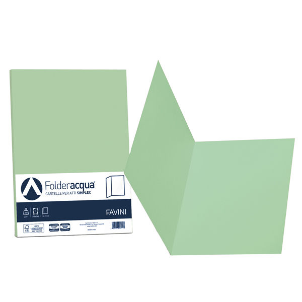 Cartellina semplice Acqua - 200 gr - A4 - verde chiaro - cartoncino bristol - immagine principale
