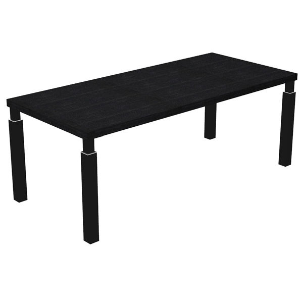 Scrivania direzionale Prestige Quadro - 210 x 90 cm - nero venato/nero - immagine principale
