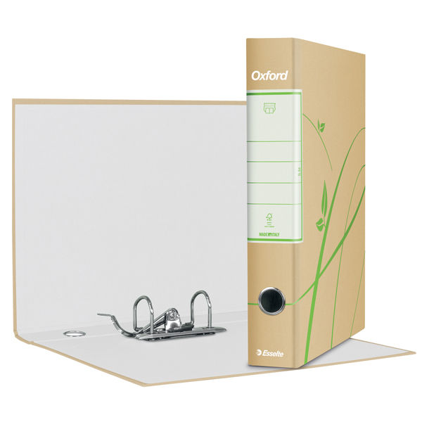 Miniatura: Registratore Oxford Green G84 - dorso 5 cm - protocollo 23 x 33 cm - avana - immagine 2