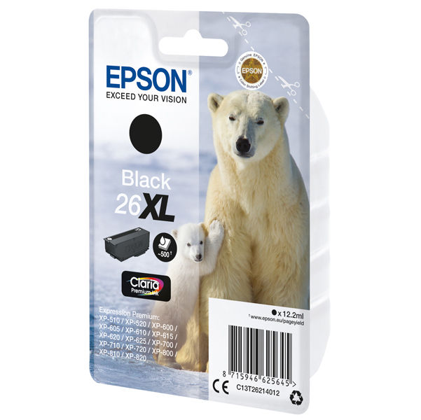 Epson - Cartuccia ink - 26XL - Nero - C13T26214012 - 12,2ml - immagine principale