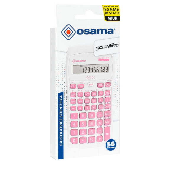 Miniatura: Calcolatrice scientifica OS 134/10 BeColor - bianco - tasti rosa - Osama - immagine 3