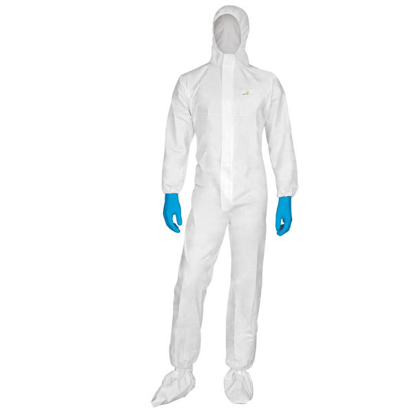 Tuta di protezione da rischio chimico DT115 - monouso - taglia L - PP/PE - immagine principale