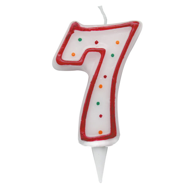 Candelina Zuccherino - numero 7 - H 8.5 cm - Big Party - immagine principale