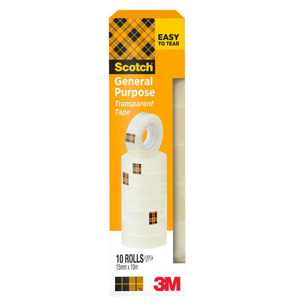 Nastro adesivo 508 - 15 mm x 10 m - PP - trasparente - Scotch - torre 10 rotoli - immagine principale