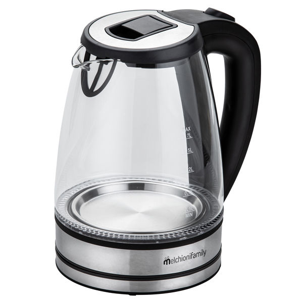 Bollitore elettrico cordless - caraffa in vetro - 2200 W - nero - Melchioni - immagine principale