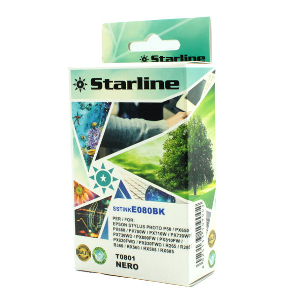 Starline - Cartuccia ink - per Epson - Nero - C13T08014011 - T0801 - 11,4ml - immagine principale