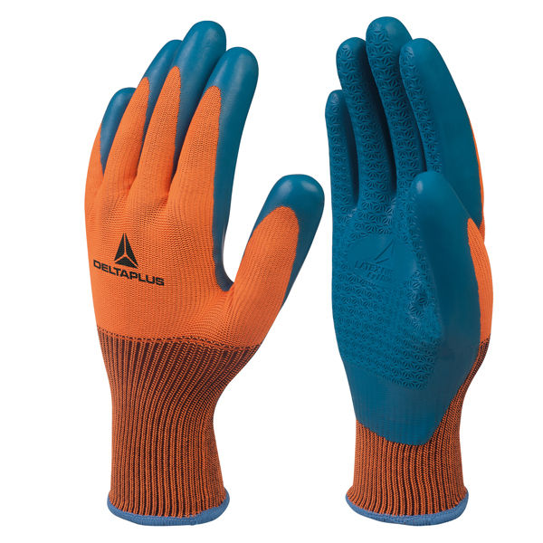 Guanti da lavoro VE733 - taglia 10 - arancio/blu - Deltaplus - immagine principale