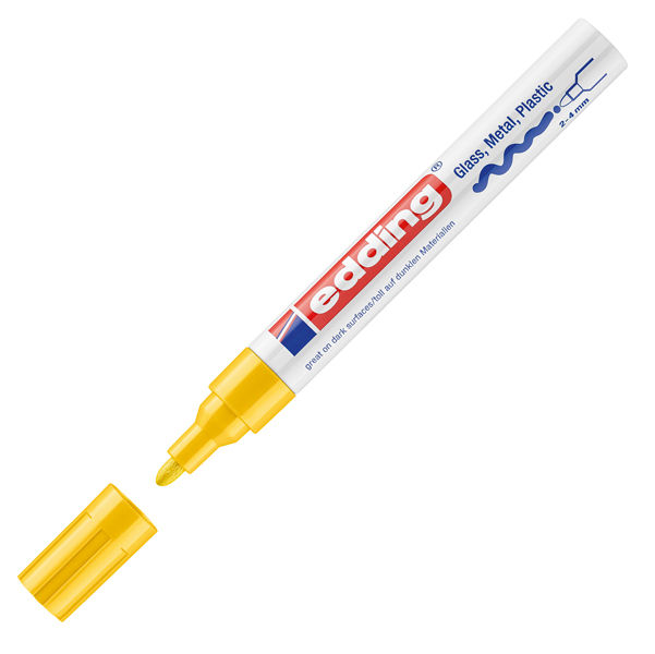 Marcatore permanente a vernice 750 - punta tonda - da 2 a 4 mm - giallo - Edding - immagine principale