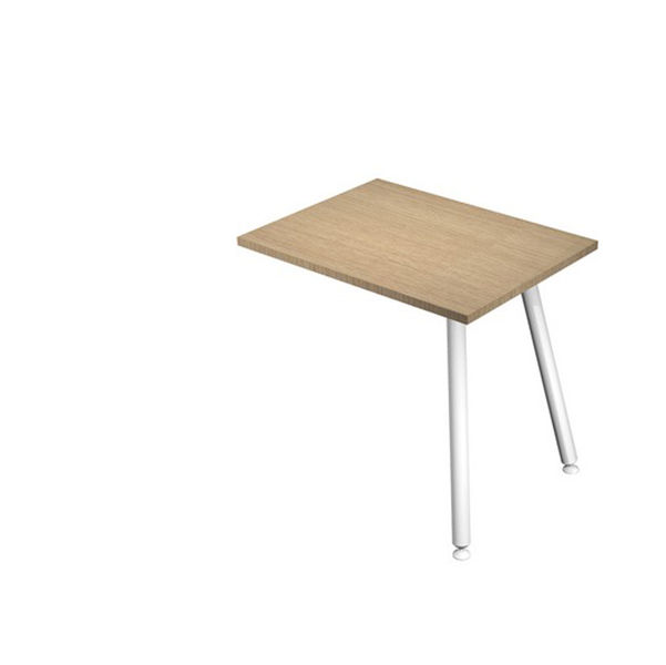 Allungo DX/SX per scrivanie Skinny Metal - 60 x 80 x H 74,4 cm - bianco / rovere - immagine principale