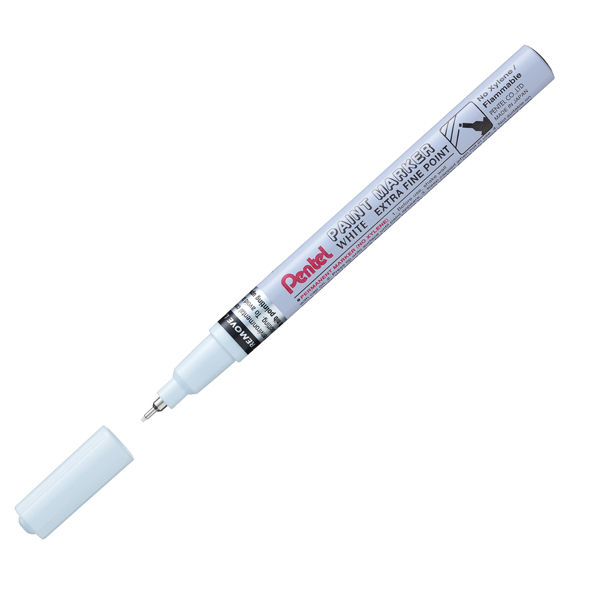Marcatore Paint Marker Linea Amiko - punta extra fine 0,60mm - bianco - Pentel - immagine principale