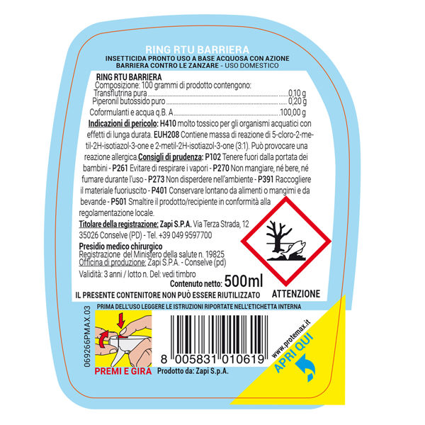 Miniatura: Spray ambiente insetticida antizanzare - 500 ml - Protemax - immagine 2