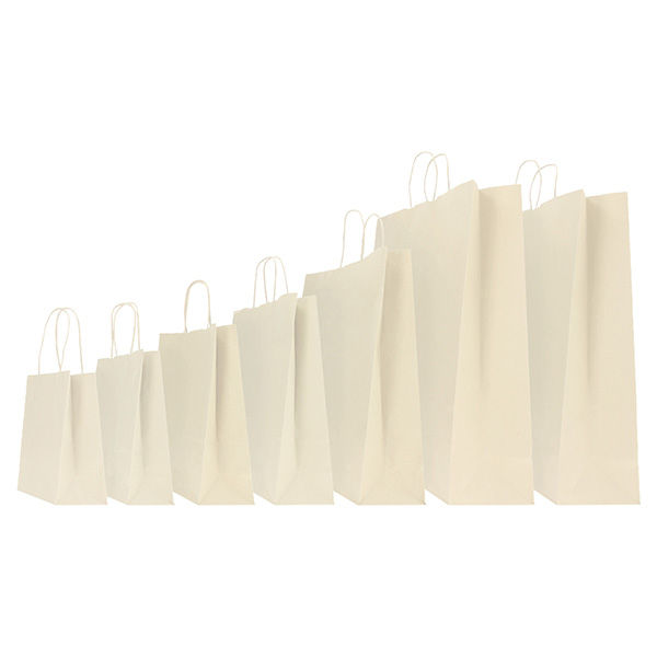 Shopper Twisted - maniglie cordino - 14 x 9 x 20 cm - carta kraft - avorio - immagine principale