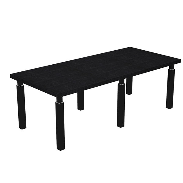 Tavolo riunione Prestige Quadro - 220 x 100 cm - nero venato/ nero - immagine principale