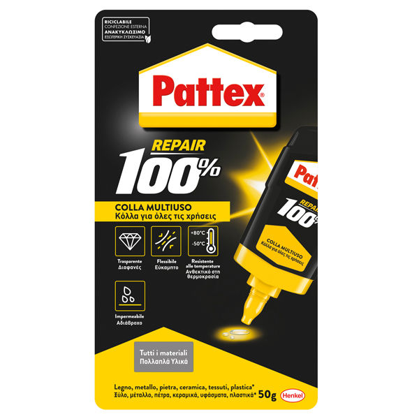 Colla universale Pattex Repair 100% colla - 50 gr - trasparente - Pattex - immagine principale